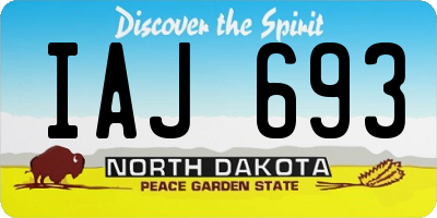 ND license plate IAJ693