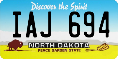 ND license plate IAJ694