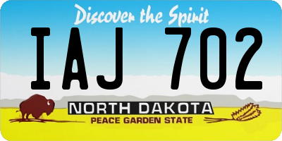 ND license plate IAJ702