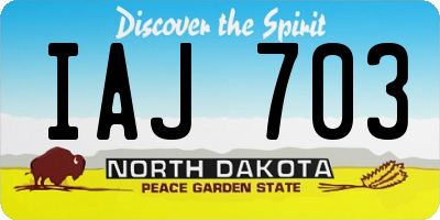 ND license plate IAJ703