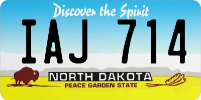 ND license plate IAJ714