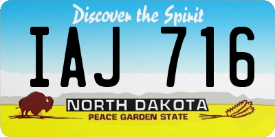 ND license plate IAJ716