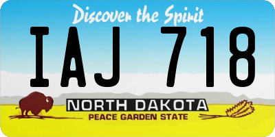 ND license plate IAJ718