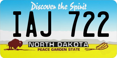 ND license plate IAJ722