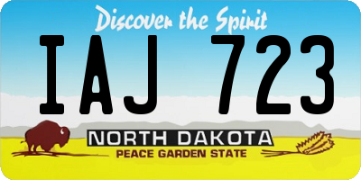 ND license plate IAJ723