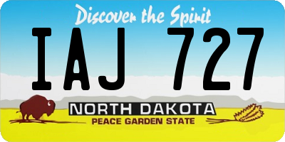 ND license plate IAJ727