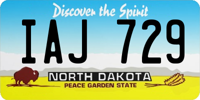 ND license plate IAJ729
