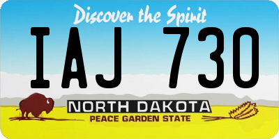 ND license plate IAJ730