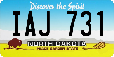 ND license plate IAJ731