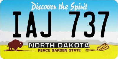 ND license plate IAJ737
