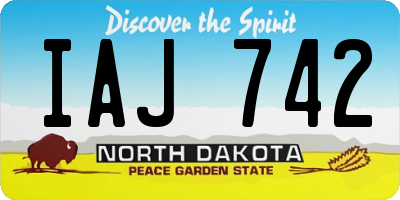 ND license plate IAJ742