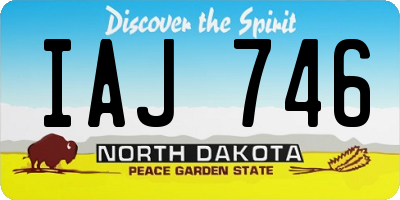 ND license plate IAJ746