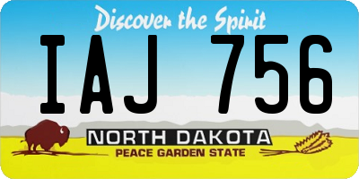 ND license plate IAJ756