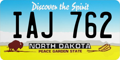 ND license plate IAJ762