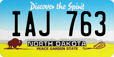 ND license plate IAJ763