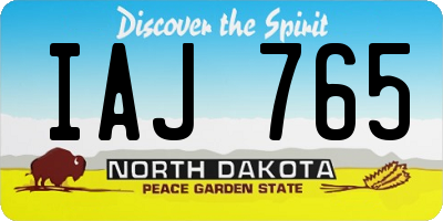 ND license plate IAJ765