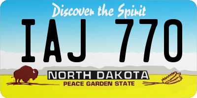 ND license plate IAJ770