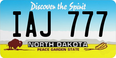 ND license plate IAJ777
