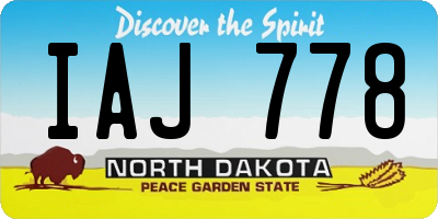 ND license plate IAJ778
