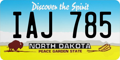 ND license plate IAJ785