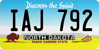 ND license plate IAJ792