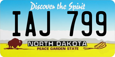 ND license plate IAJ799