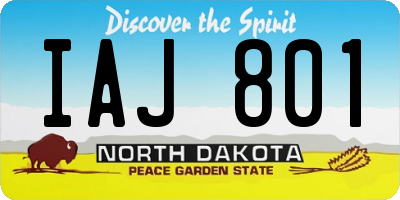ND license plate IAJ801