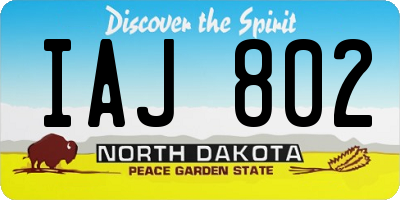 ND license plate IAJ802