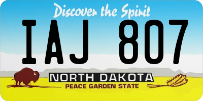 ND license plate IAJ807