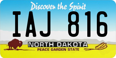 ND license plate IAJ816