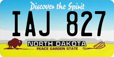 ND license plate IAJ827