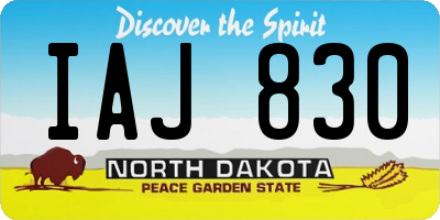 ND license plate IAJ830