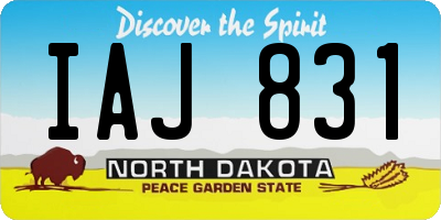 ND license plate IAJ831