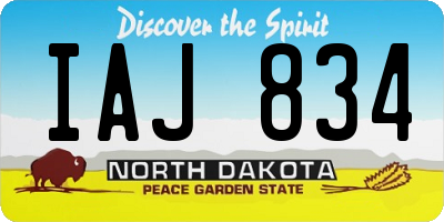 ND license plate IAJ834