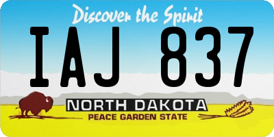 ND license plate IAJ837