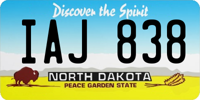 ND license plate IAJ838
