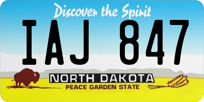 ND license plate IAJ847