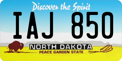 ND license plate IAJ850