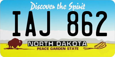 ND license plate IAJ862