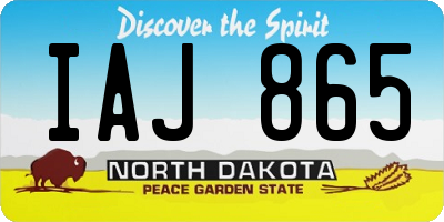 ND license plate IAJ865