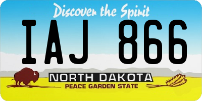 ND license plate IAJ866