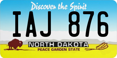 ND license plate IAJ876