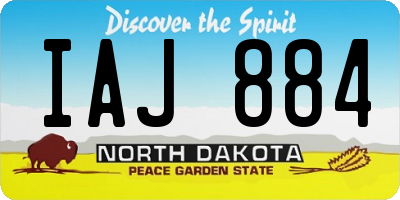 ND license plate IAJ884
