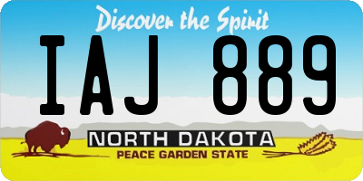 ND license plate IAJ889