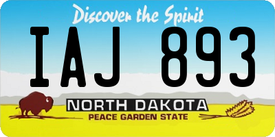 ND license plate IAJ893