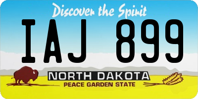 ND license plate IAJ899