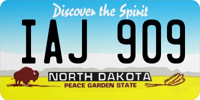 ND license plate IAJ909
