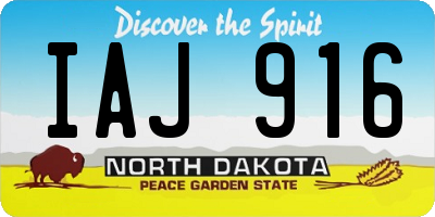 ND license plate IAJ916