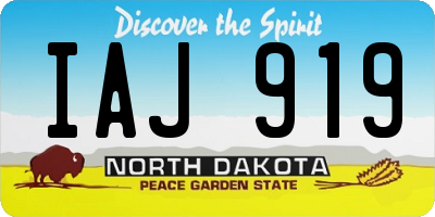 ND license plate IAJ919