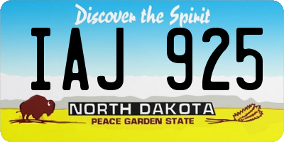 ND license plate IAJ925